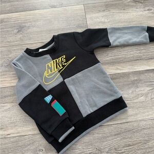 Nike Kids Black and Gray Color Block Sweatshirt